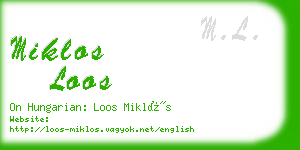 miklos loos business card